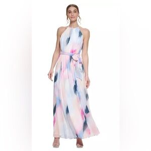 DKNY Women's Printed Halter Gown NWT